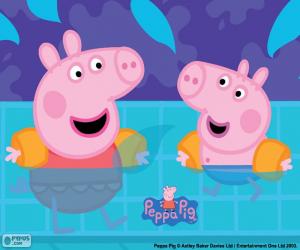 yapboz Peppa Pig yüzmeye gider